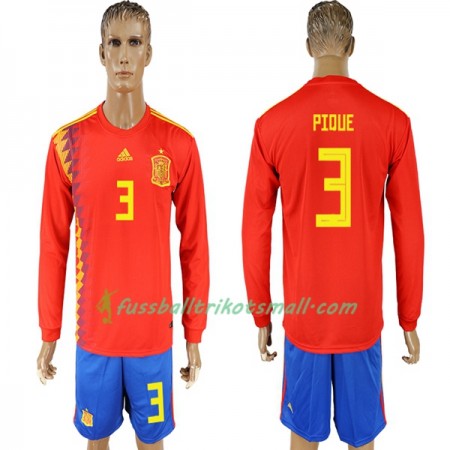 Fußballtrikots Spanien Pique 3 WM 2018 Langarm Heimtrikotsatz kaufen